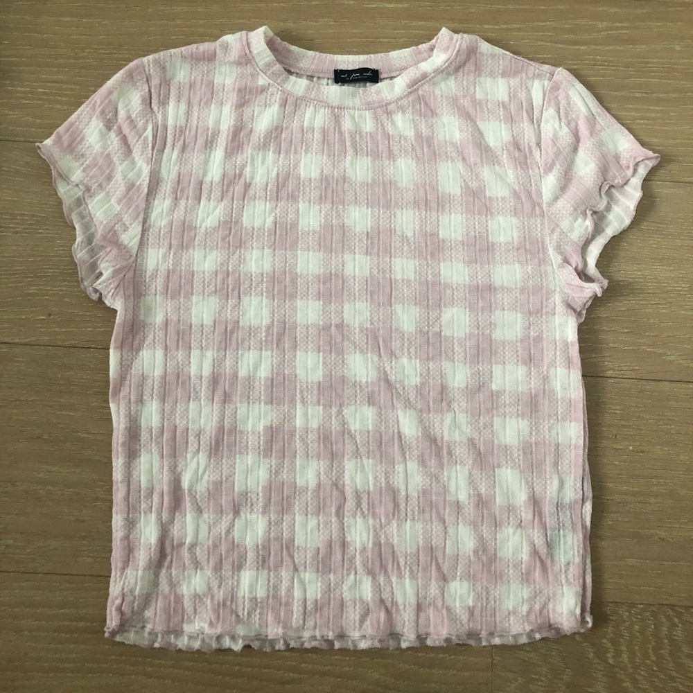 EUC Urban outfitters gingham short sleeve crop top